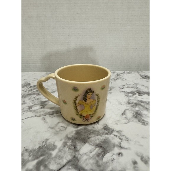 Selandia Disney Beauty And The Beast Heart Shaped Handle 4oz Melamine Mug - Picture 1 of 9